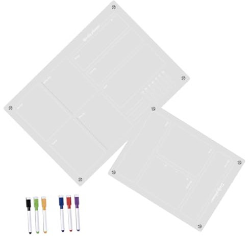 FUNOMOCYA Wöchentlicher Acrylplanertafel Magnetisch Für Kühlschrank Trocken Abwischbare Tagesplanertafel Magnetische Terminplantafel Für Küche Transparente Nachrichtentafel