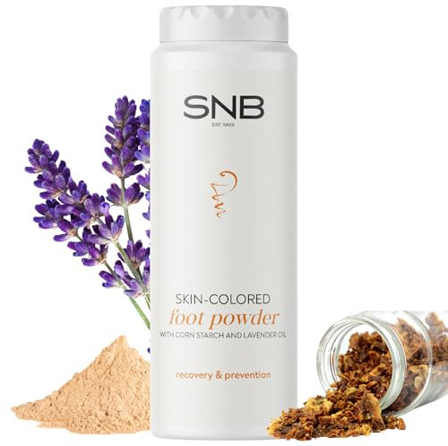 SNB Professional Fuß-Deo-Puder 100g – Hautfarbene Fußpuder mit Propolis & Lavendelöl – Effektiver Schutz gegen Schweiß & Geruch – Unsichtbar in Sandalen – Premium Fußpflegeprodukt