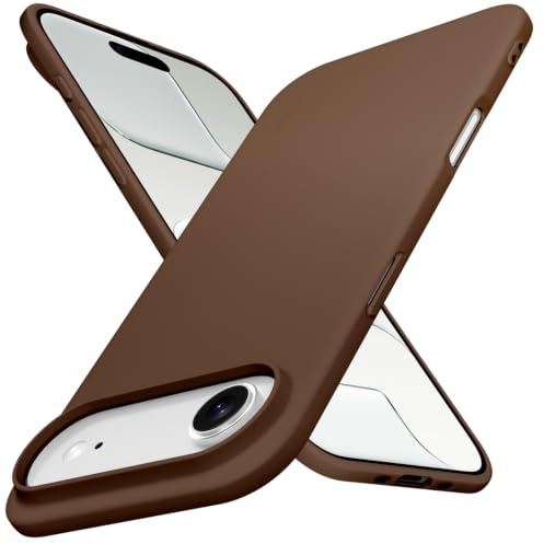 X-level Cover per iPhone 17 Air, Morbida, Antiscivolo, Marrone | Custodia Sottile in Silicone, Aderente, Finitura Satinata Anti-Impronte, Bordo Rialzato per Fotocamera e Accesso ai Comandi