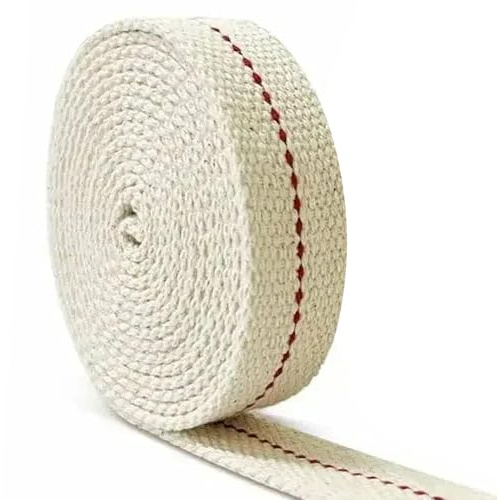 6.56ft x 1 inch Cotton Flat Oil Lamp Wick, Greenhouse Paraffin Heater Wicks | Replacement Wick for Kerosene Lanterns, Paraffin Heaters, Oil Burners & Stoves, Crackle Free Cotton Wick for Vintage Lighting