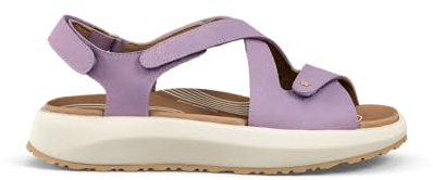 JOYA Jenny light purple, komfortable Cross-Strap-Sandale für Damen aus weichem Nubukleder mit verstellbaren Riemen und gelenkschonender Sohlentechnologie, in elegantem Helllila