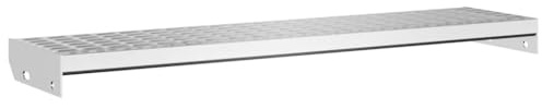 Mhdvray Marche en caillebotis - 100 x 24 x 7 cm - En acier galvanisé - Antidérapant - Grille de pressage - Résistant aux intempéries - Pour jardin, industrie et porte d'entrée - Marchepied robuste