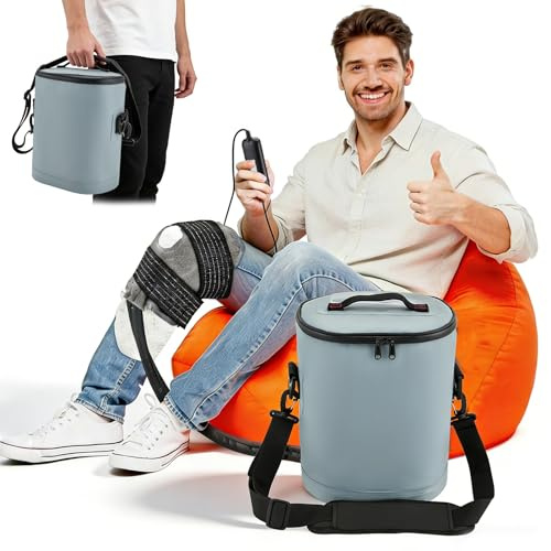 Máquina de terapia de frío con temporizador programable y 5 niveles, máquina de hielo portátil de 14 l para rodilla, hombro, cadera, tobillo, bomba silenciosa, recipiente plegable, 8 botellas de frío
