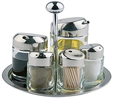APS 40485 Menage de acero inoxidable, 6 piezas, Giratorio