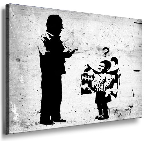 Graffiti Banksy Druck auf leinwand - Bild 70x50cm k. Poster ! #2569 Bild fertig auf Keilrahmen ! Pop Art Gemälde Kunstdrucke, Wandbilder, Bilder zur Dekoration - Deko / Top 200 Banksy Streetart Wandbilder