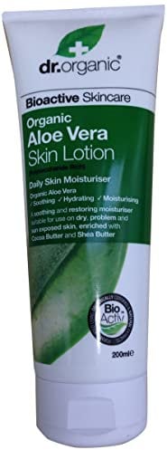 Dr. Organic. Organic Aloe Vera Skin Lotion for Burns, Vitamins Treatment. 200ml. WE SHIP WORLDWIDE