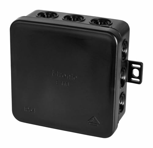 f-tronic Feuchtraum-Abzweigkasten E113, IP54, 85 x 85 x 40 mm, schwarz, Inhalt: 10 Stück