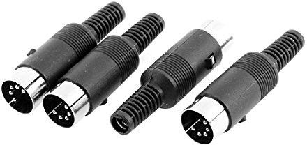 sourcing map 4 Pcs Computer 5 Pin DIN Male Soldered Cable Connector Adapter | Universal, Long Lasting, Durable Material, Plug and Play