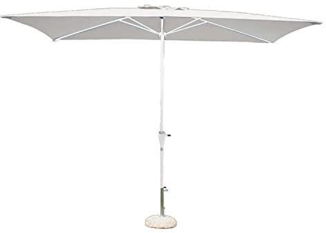 Milo srl Ombrellone da Giardino 2 X 3 Palo Centrale Bianco per Esterno Ristorante Gelateria Bar Hotel Albergo