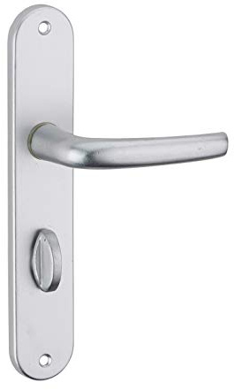 THIRARD - Conjunto de Manillas para Puerta Interior Maia - Aluminio Anodizado - Uso Baño y Aseo - Cierre con Condena - Cuadrado 7 mm - Entr'Ejes 195 mm - Gris