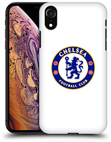 Head Case Designs Offizielle Zugelassen Chelsea Football Club Voll Weiss Wappen Harte Rueckseiten Handyhülle Hülle Huelle kompatibel mit Apple iPhone XR