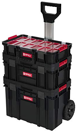 XL Werkzeugtrolley, Werkstattkoffer Set, Werkstattwagen Set ausQ-Brick Serie mit viel Zubehör! B x T x H in cm: 53 x 38 x 98 cm ! (Set 5)