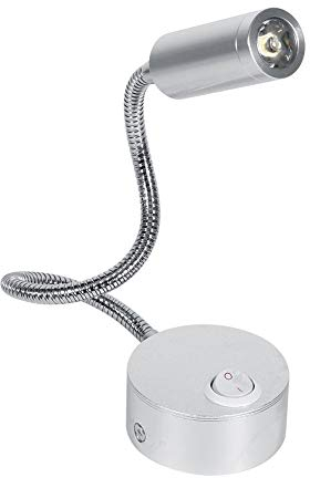 Ymiko LED-Leselampe Wand-Leselampe am Bett Wandleuchte Buchleuchten mit Schwanenhals und AUS/EIN-Schalter für das Büro zu Hause(white-3W)