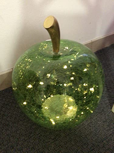 Dekoleuchte Apfel Leuchte (M) Glas, Hellgrün, Apfel Lampe mit LED Lichterkette, Dekolampe, Tischleuchte, Apfellampe