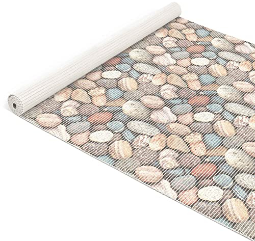 ANRO Weichschaummatte Badematte Bad Dusche WC Vorleger Teppich Antirutsch Badläufer Steine Beige Breite 130x500cm