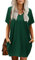 Beluring Damen Kleider Bequem Kurzarm Sommer Tunika Kleid Mit Taschen Olivgrün L