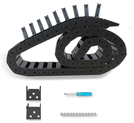 39.4inch Drag Chain Cable Carrier Open Type R28 Wire Cable Chain for CNC Router Mill and 3D Printer,Extra 2 Pair End Connectors,1pc Screwdriver,12 Screws (15x30)