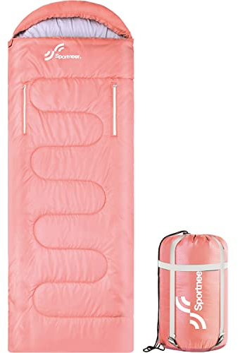 Schlafsack, Sportneer Anziehbarer Deckenschlafsäcke 220 x 84 cm tragbarer 4-Jahreszeiten-Schlafsack mit Reißverschluss für Arme und Füße, für Erwachsene Camping Wandern Reisen, Rosa