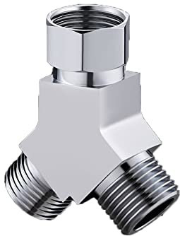 3 Way Shower Arm Diverter Valve Component, G1/2 Diverter Valve, Traditional Metal Shower Arm Brass Diverter T-Adapter Valve 3-Way Tee Connector for Handheld Bidet and Sprayer (Style A)
