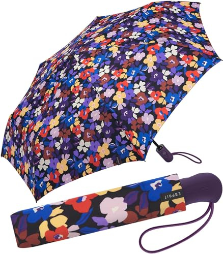 Esprit Regenschirm Autumn Blooms - Taschenschirm Auf-Zu-Automatik