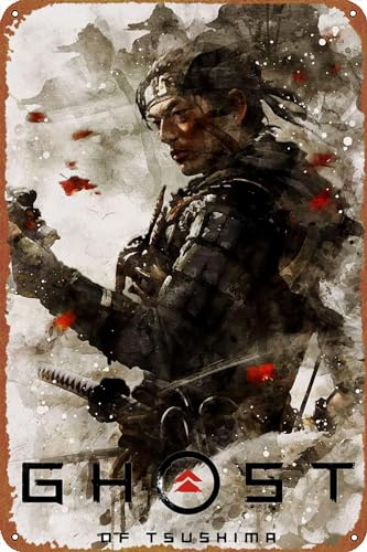 Ghost of Tsushima Game Poster Vintage Style Metallschild Spiel Blechschild 20,3 x 30,5 cm