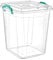 Best House | Plastic Storage Box with Clips & Lids | Size: 35L (L:37cm W:37cm H:42cm) | Set of 1 | Square Shape | Stackable Clear Durable Multipurpose Office Home Kitchen Tools (MEDIUM Size)