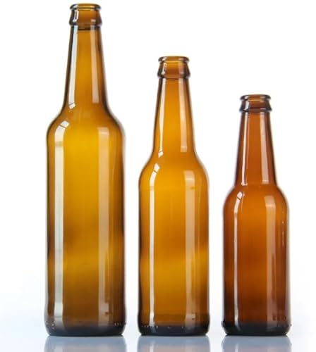 60 pz Bottiglie vuote di Birra da 33 cl riutilizzabili con Tappi Inclusi | Kit 60 Bottiglie e 200 Tappi per la Produzione di Birre Artigianali e travaso della Birra