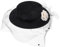 WRITWAA Eleganter Schwarzer -Hut Mit Breiter Krempe Teeparty Fascinator-Hut Für Hochzeit Kirche Foto