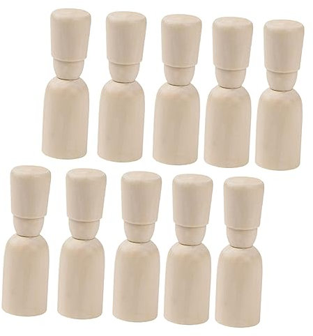 KONTONTY 20stücke Diy Graffiti-puppen Aus Naturholz Handbemalte Holzpuppen Für Junge Mädchen Kreativitätsspielzeug Diy-kritzelhandwerk