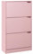 BAKAJI Zapatero de Madera MDF con 3 Puertas para Zapatos abatibles, Asas retráctiles, Doble Profundidad, tamaño Compacto, 63 x 24 x 115 cm, Ahorra Espacio en la Entrada de casa (Rosa)