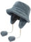 CLAPE Winter Bucket Hat with Ear Flaps Kunstfell Fischerhut mit Ohrenklappen Warm Flauschig Eimerhut Verstellbar Winddicht Schlapphut Freizeithut