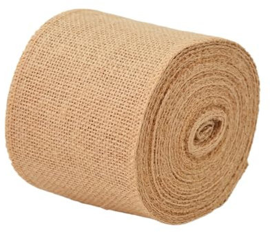 Ruban en toile de jute naturelle pour décoration, loisirs créatifs, Noël, mariage, emballage cadeau, couronne, arbre, fêtes (10 cm x 10 m)
