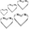 Juego de 5 cortadores de galletas con forma de corazón de 3.1, 2.7, 2.3, 1.9 y 1.5 pulgadas, de acero inoxidable, con borde de corazón, moldes para hornear el día de San Valentín