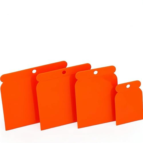Set Spatole Giapponesi in Plastica 4 Pezzi – Misure 50/70/95/115 mm – Per Carrozzeria, Adesivi, Verniciatura, Detailing Auto, Filler – Flessibili, Lavabili, Multiuso 9364400