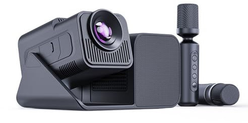 Projecteur Karaoké Multifonctionnel KTV Avec Microphone Projecteur HD, Projecteur Karaoké Trois En Un A