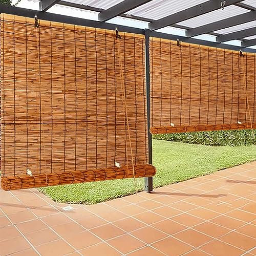 Natürlicher Bambus-Canisse, 80 x 110 cm, Sichtschutzzaun, für den Außenbereich, Balkon, Windschutz, rustikale Jalousien, Garten, Sichtschutz, dekorative Terrassenabdeckung, umweltfreundliche