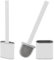 Toilet Brush, 1 Pack Silicone Toilet Brushes with Holder Non-slip Handle Flexible Bristles Easy to Clean Anti-drip Bathroom Toilet Brush Set (White)