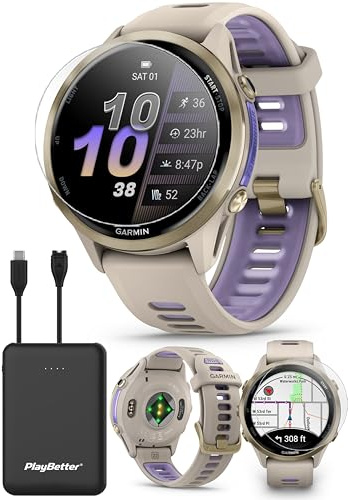PlayBetter Garmin Forerunner 970 (Indigo) Triathlon GPS Smartwatch Bundle
