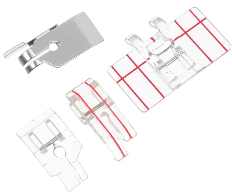 FRCOLOR Ensemble de 4 Pieds de Biche Multifonctions pour Machine à Coudre Domestique, en Plastique et Acier Inoxydable, Pieds Presseurs pour Quilting, Patchwork et Couture Parallèle,