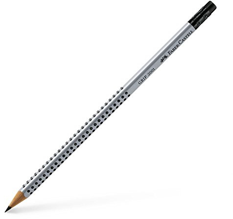 FABER-CASTELL 117201 - Bleistift Grip 2001, mit Gummitip, Härtegrad B, 1 Stück