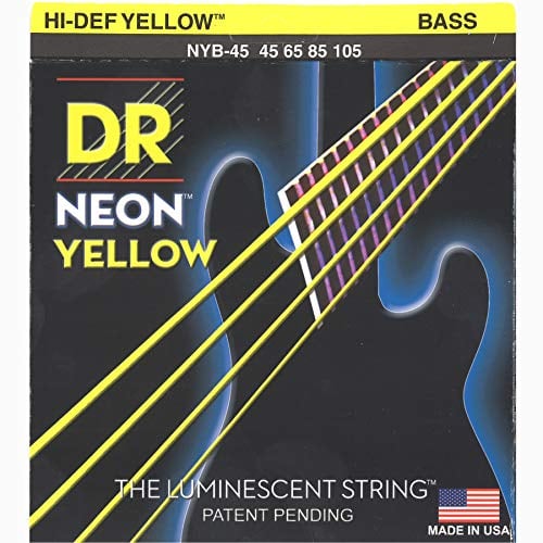 DR Strings NYB-45 Gitarrensaiten für Bassgitarre, HI-DEF Neon