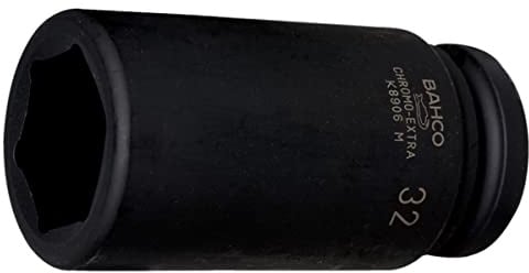 Bahco K8906Z-1.1/8 Long Deep Socket, Black, 1 1/8-Inch