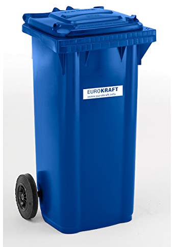 EUROKRAFT Conteneur à déchets avec couvercle en plastique contenance 120 L - Conteneur à ordures Conteneur à déchet Poubelle Poubelle à déchets Poubelle extérieure Poubelle 120 litres