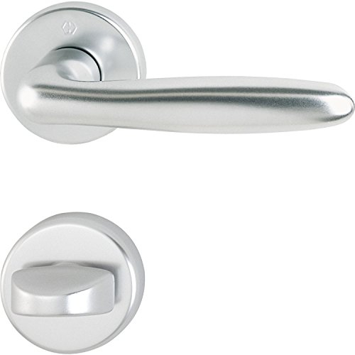 HOPPE 2950819 Drückergarnitur Verona mit Rosetten WC, silber eloxiert