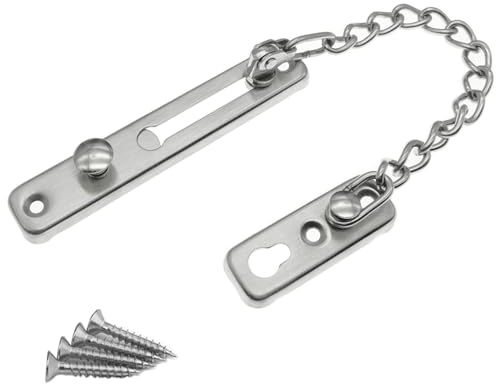 YUOIP® - Catene di sicurezza in acciaio INOX più spesse per porte di sicurezza, con chiusura a catena, antifurto, con finitura spazzolata.