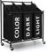 Mondeer Laundry Baskets Laundry Sorter on Wheels Laundry Bin with 3 Removable Fabric Bags Metal Frame, 3 x 45 L Black