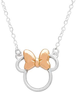 Disney Minnie Mouse Halskette mit Anhänger Sterling-Silber 90. Geburtstag 45,7 cm, Sterling Silber Sterlingsilber Silber
