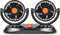 XISEDO Doppellüfter 24 Volt Ventilator,Auto Kfz Lüfter mit 2 Geschwindigkeiten und 360-Grad-Drehung Doppellüfter Einstellbare Ventilatoren (24V Orange)