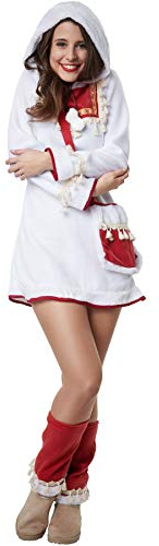 dressforfun 900521 - Damenkostüm edle Eskimodame, Traditionelles Kurzkleid inkl. Beinstulpen und Umhängetasche (XXL | Nr. 302607)