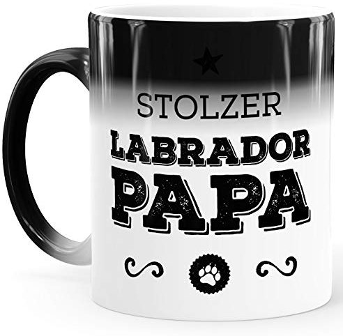 MoonWorks® Zaubertasse Farbwechsel Tasse Stolzer Labrador Papa Besitzer Hundepapa Hundebesitzer Hundeliebhaber Dog weiß Magic-Tasse